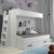 Furnistad | Etagenbett für Kinder Beta | Doppelstockbett mit Leiter und Bettkasten (Weiß + Weiß + Grau, 90 x 200 cm + 90 x 195 cm) - 1