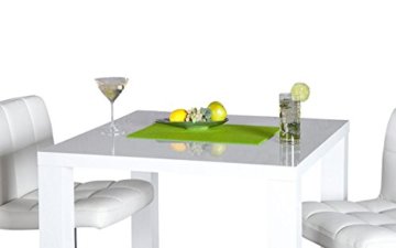 levandeo Bar-Tisch Tresen Küchentisch Weiß Hochglanz Stehtisch Bartresen Esstisch Ablage Küche 105x80x80cm - 4