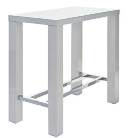 Robas Lund, Tisch, Bartisch, Jam, Hochglanz/weiß/verchromt, 120 x 108 x 60 cm, JAM12HWW - 1