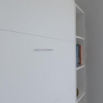 SMARTBett Basic 140x200 Vertikal Weiss Schrankbett | ausklappbares Wandbett, ideal geeignet als Wandklappbett fürs Gästezimmer, Büro, Wohnzimmer, Schlafzimmer - 6