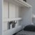 SMARTBett Standard 120x200 Horizontal Weiss/Weiss Hochglanzfront Schrankbett | ausklappbares Wandbett, ideal geeignet als Wandklappbett fürs Gästezimmer, Büro, Wohnzimmer, Schlafzimmer - 6