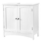 SONGMICS VASAGLE Waschbeckenunterschrank Unterschrank Badezimmerschrank 2 Türen mit Verstellbarer Einlegeboden BBC01WT, Holz, Weiß, 60 x 60 x 30 cm (B x H x T) - 1