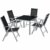 TecTake Aluminium Sitzgarnitur 4+1 Sitzgruppe Gartenmöbel Tisch & Stuhl Set - Diverse Farben - (Silber grau | Nr. 402169) - 1