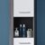 trendteam Badezimmer Hochschrank Schrank Badezimmerschrank Miami, 36 x 184 x 31 cm in Korpus Rauchsilber Dekor, Front Weiß mit offenem Fach und viel Stauraum - 3