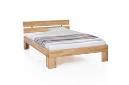 Unbekannt Massivholz-Bett Nano 140 x 200 cm aus Kernbuche, Doppelbett, als Ehebett verwendbar, inkl. Rückenlehne, 1 Bett á 140 x 200 cm - 1
