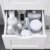 VASAGLE Sideboard Badezimmerschrank,  Badschrank aus Holz Beistellschrank Kommode mit 4 Schubladen, Schranktür, verstellbare Regalebene, Wohnzimmer, Küche, Flur, tief, freistehend, weiß LHC41W - 5