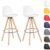 WOLTU® BH45ws-2 2 x Barhocker 2er Set Barstuhl aus Kunststoff Holzgestell mit Lehne + Fußstütze Design Stuhl Küchenstuhl optimal Komfort Weiss - 2