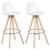 WOLTU® BH45ws-2 2 x Barhocker 2er Set Barstuhl aus Kunststoff Holzgestell mit Lehne + Fußstütze Design Stuhl Küchenstuhl optimal Komfort Weiss - 1