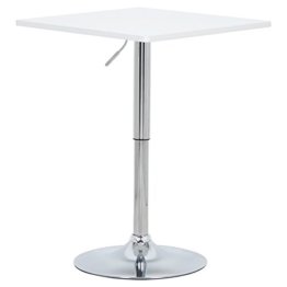 WOLTU BT03ws Bartisch Bistrotisch, Partytisch, Design Tisch mit Trompetenfuß, drehbare Tischplatte aus Robustem MDF, höhenverstellbar, Dekor, Weiß - 1
